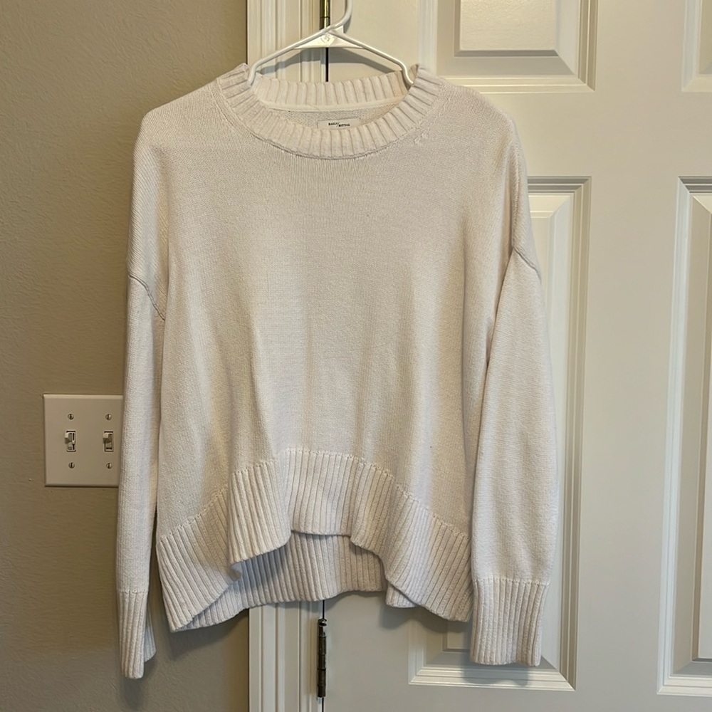 white sweater